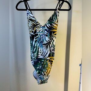 Tropical Leaf Print Women’s One Piece Swimsuit
